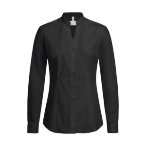 Greiff D blouse met opstaande kraag 1/1 RF Basic 6572-1120 - zwart