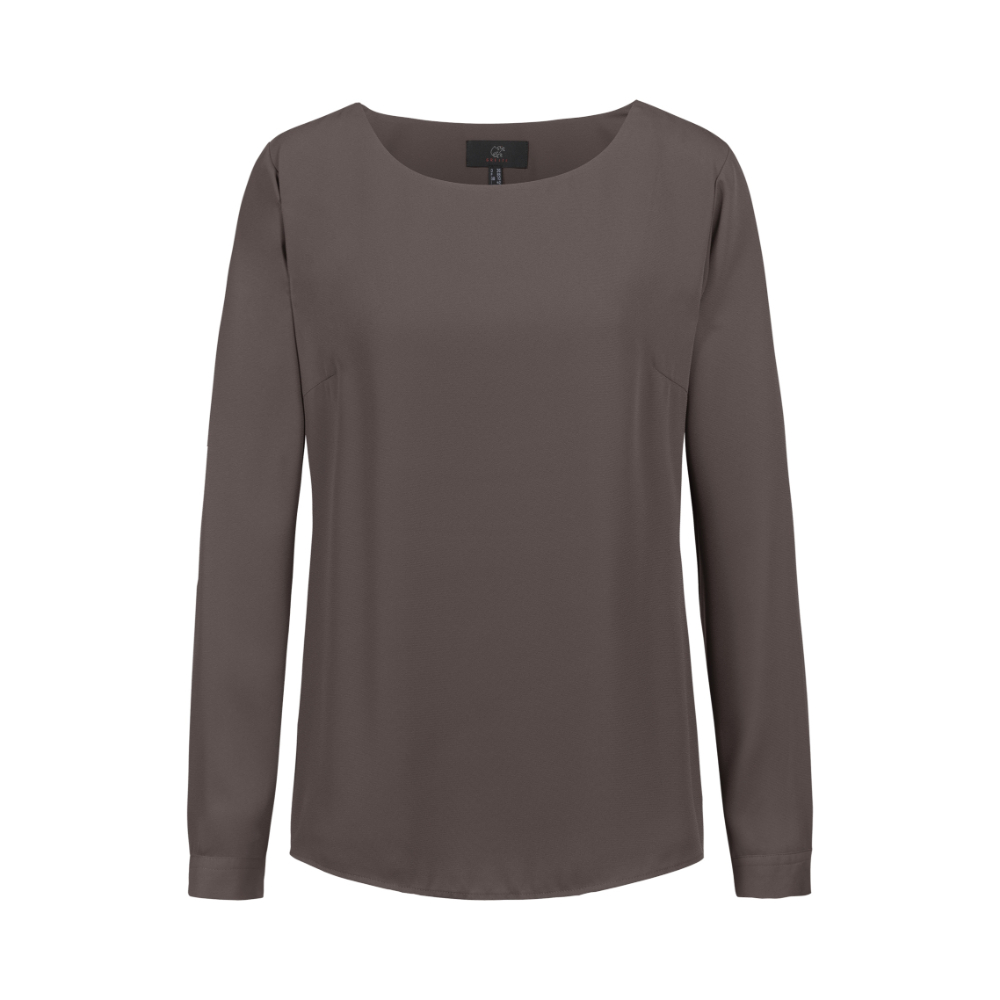 Greiff D blouse van chiffon 1/1 RF 6573-1446 - taupe