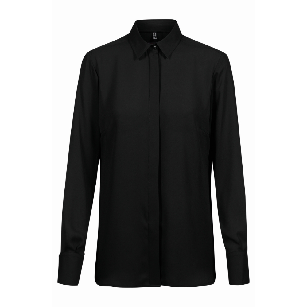 Greiff D blouse van chiffon 1/1 RF 6580-1446 - zwart