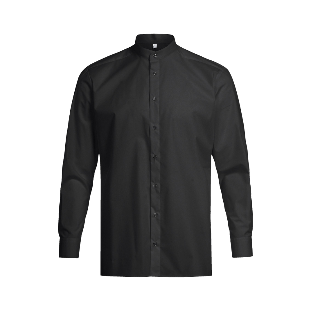 Greiff H overhemd met opstaande kraag 1/1 RF Basic 6772-1120 - zwart