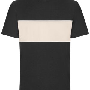 James & Nicholson T-Shirt colour-block UNISEX 8049 - black/sandstone