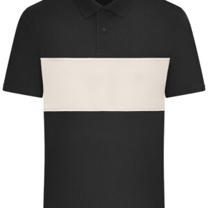 James & Nicholson Polo colour-block UNISEX 8050 - black/sandstone