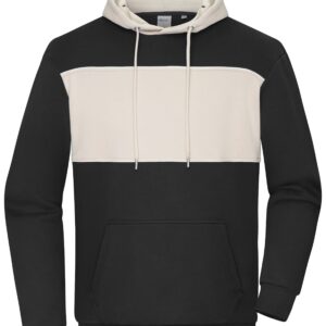 James & Nicholson Sweat-Hoody colour-block UNISEX 8051 - black/sandstone