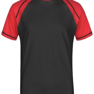 James & Nicholson Men's Raglan-T JN010 - black/red