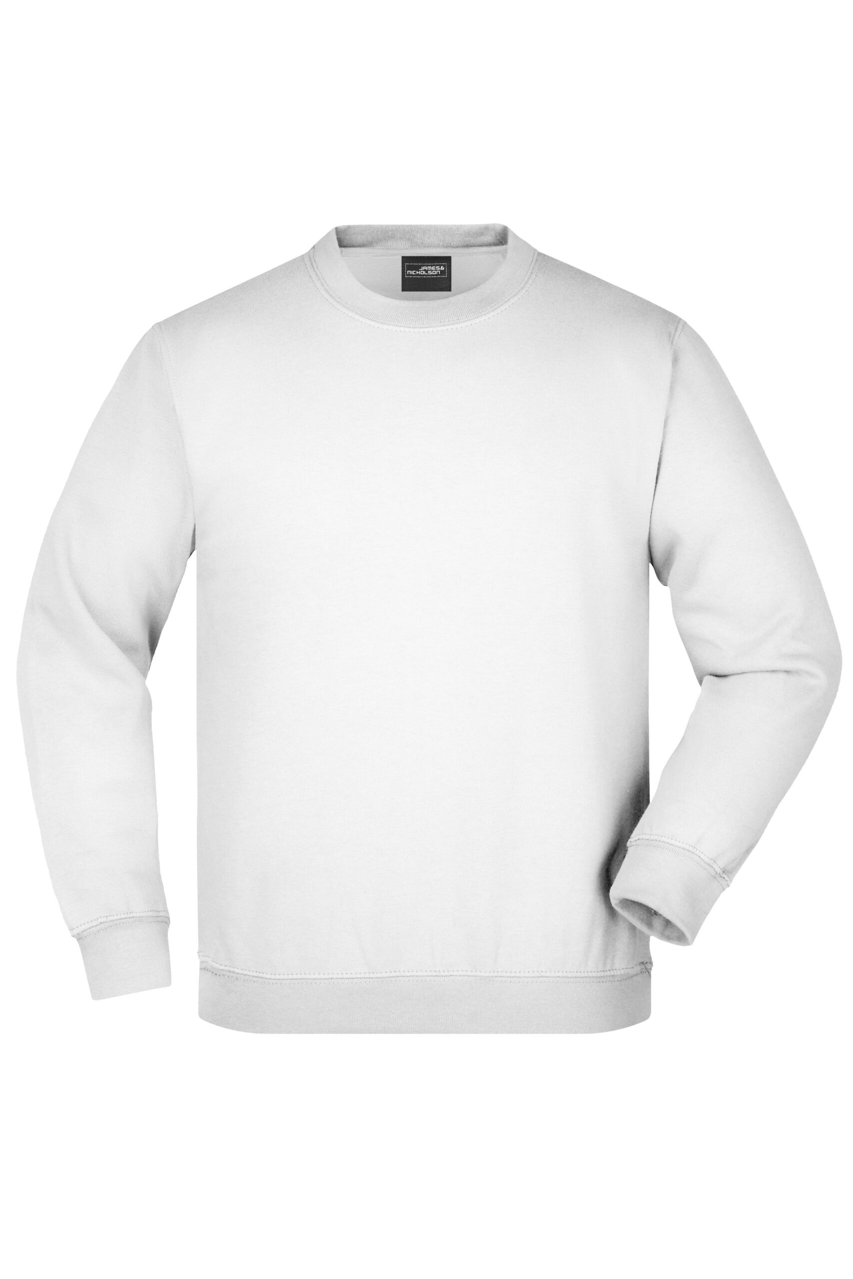 James & Nicholson Round Sweat Heavy Junior JN040K - white