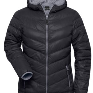 James & Nicholson Ladies' Down Jacket JN1059 - black/grey