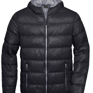 James & Nicholson Men's Down Jacket JN1060 - black/grey