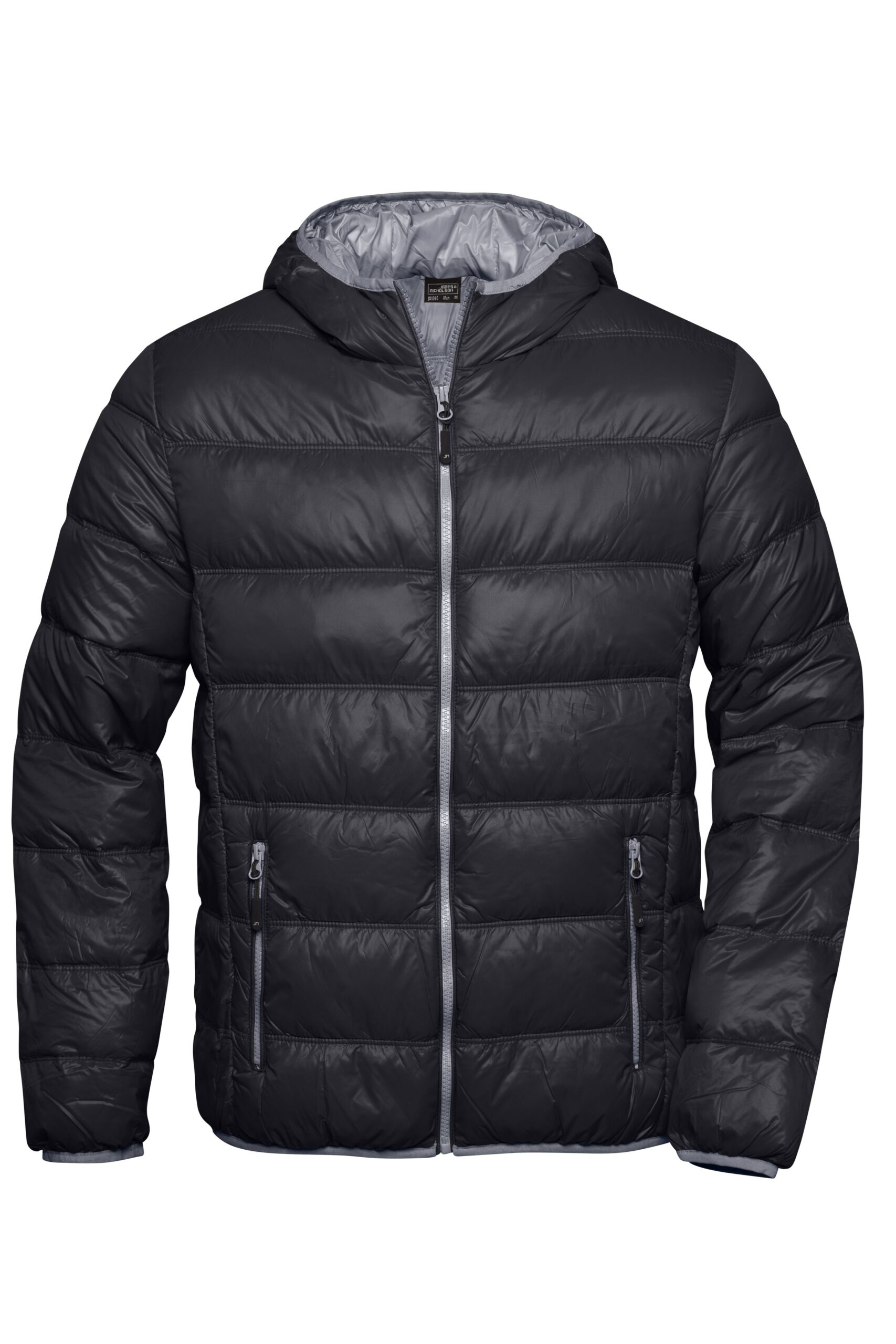 James & Nicholson Men's Down Jacket JN1060 - black/grey