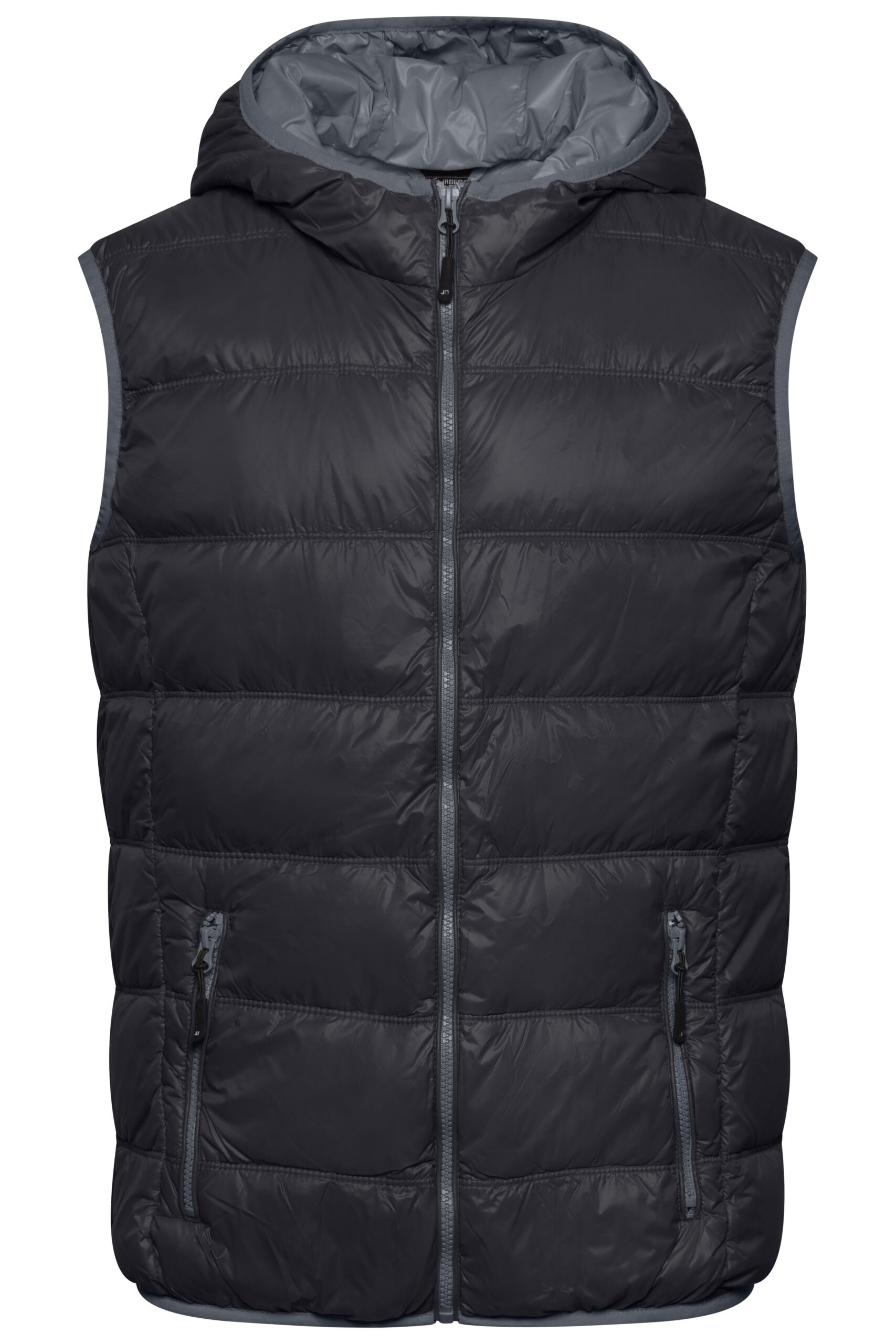 James & Nicholson Men's Down Vest JN1062 - black/grey