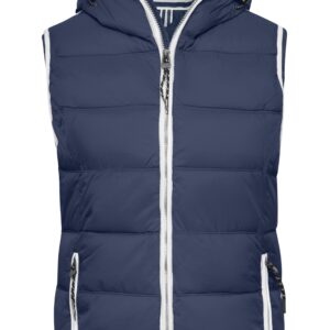 James & Nicholson Ladies' Maritime Vest JN1075 - navy/white