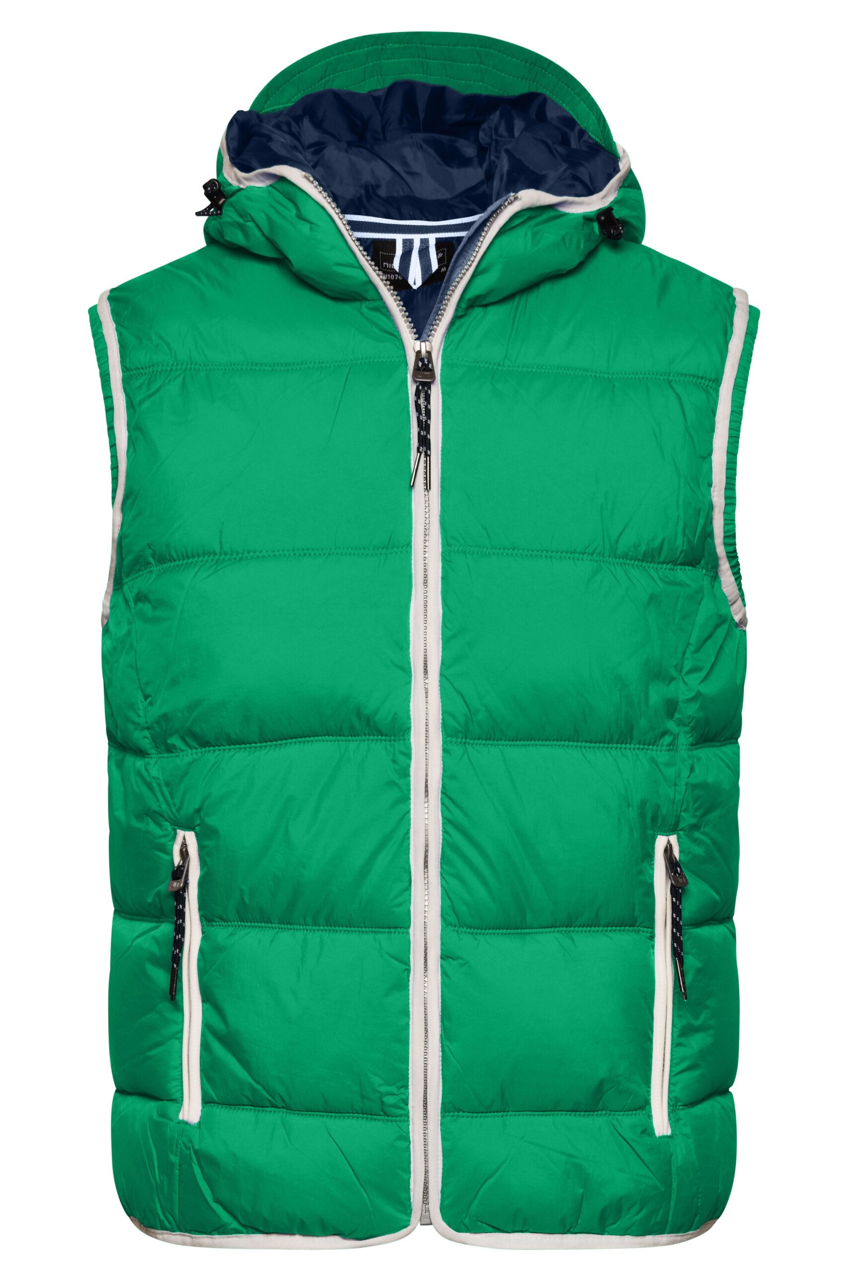 James & Nicholson Men's Maritime Vest JN1076 - irish-green/white