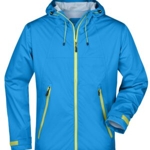 James & Nicholson Men's Outdoor Jacket JN1098 - aqua/acid-yellow