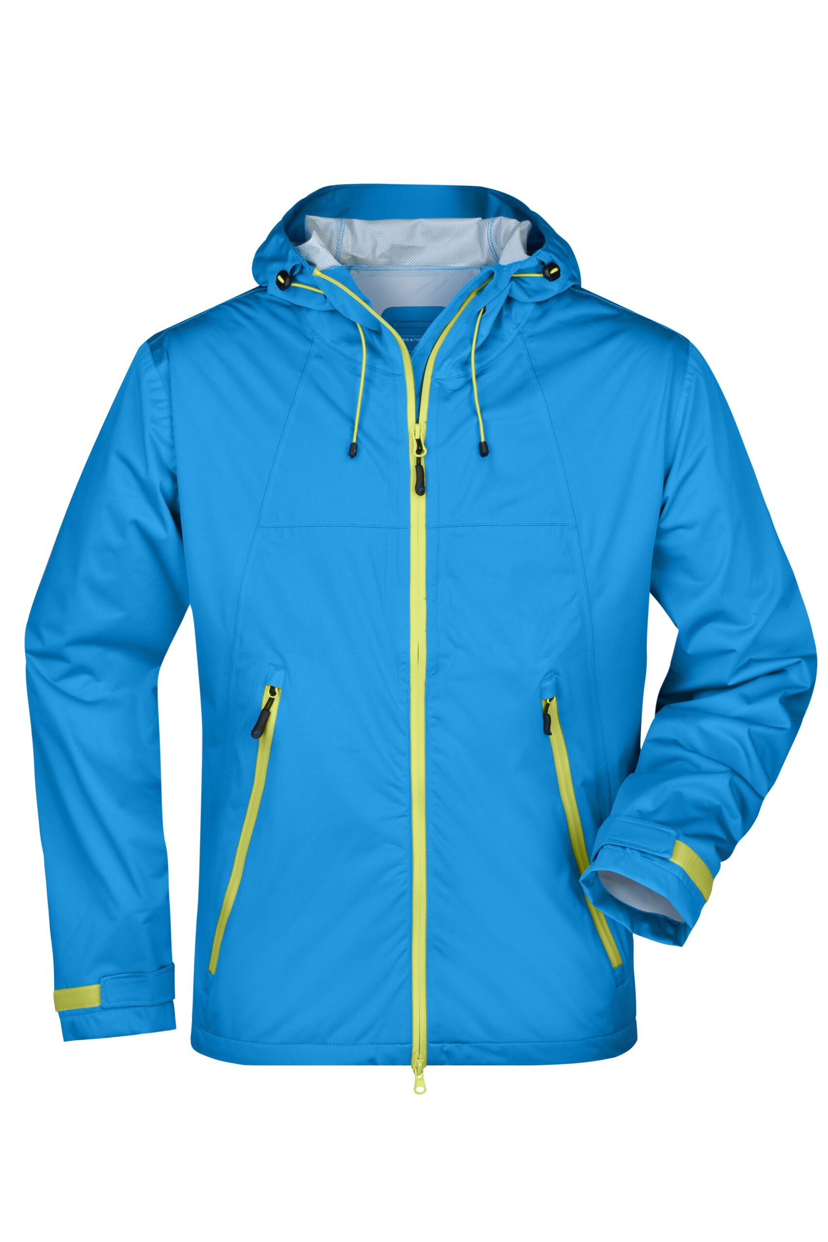 James & Nicholson Men's Outdoor Jacket JN1098 - aqua/acid-yellow