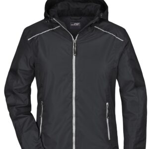 James & Nicholson Ladies' Rain Jacket JN1117 - black/silver
