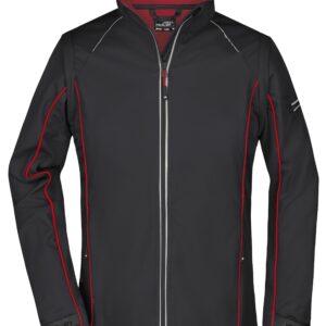 James & Nicholson Ladies' Zip-Off Softshell Jacket JN1121 - black/red