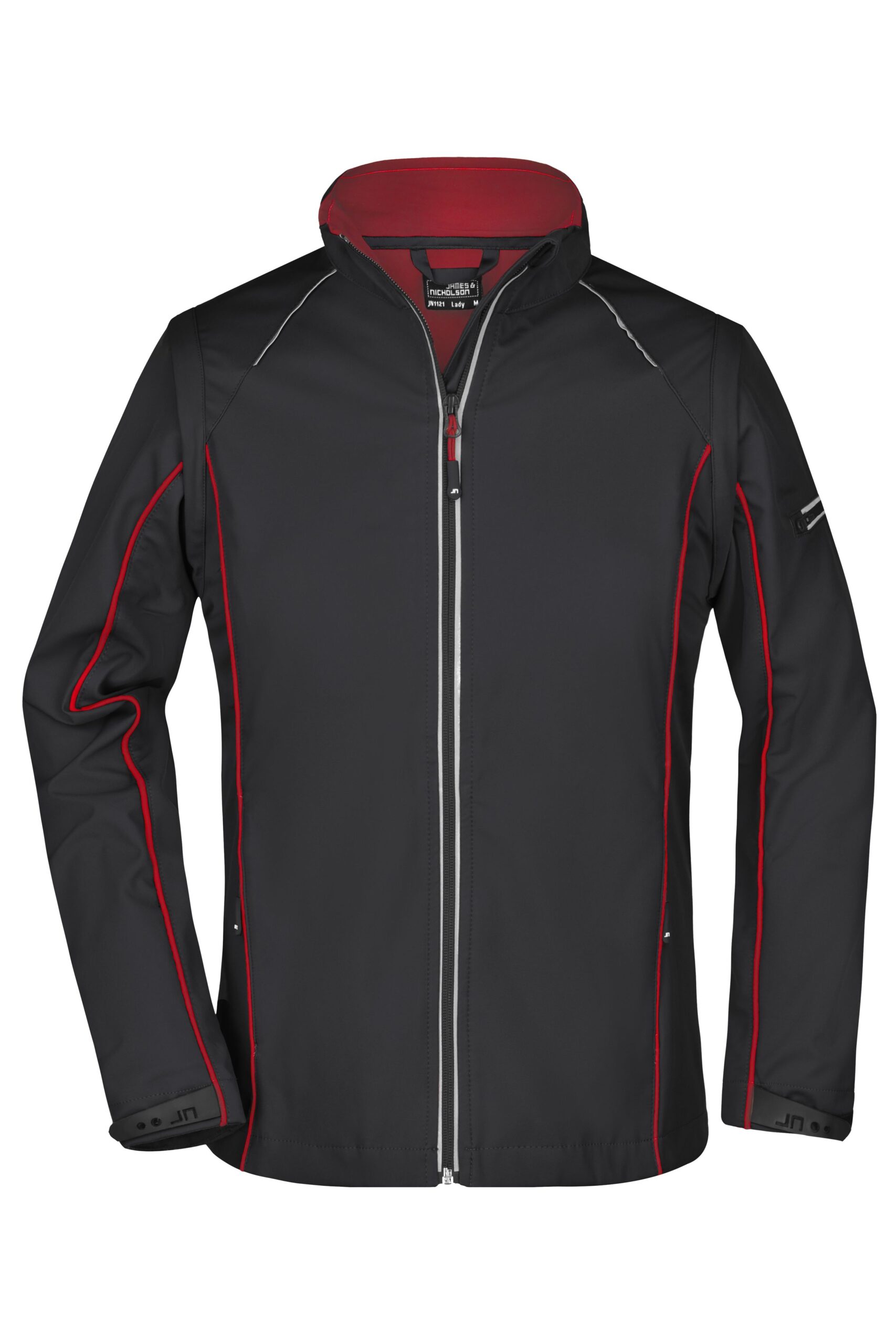 James & Nicholson Ladies' Zip-Off Softshell Jacket JN1121 - black/red