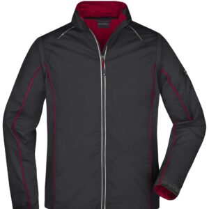 James & Nicholson Men's Zip-Off Softshell Jacket JN1122 - black/red