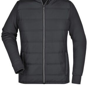 James & Nicholson Ladies' Hybrid Sweat Jacket JN1123 - black