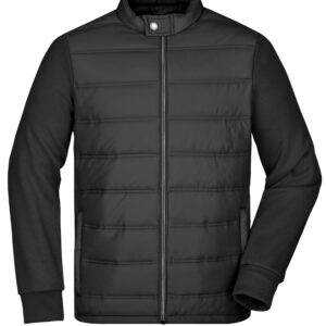 James & Nicholson Men's Hybrid Sweat Jacket JN1124 - black