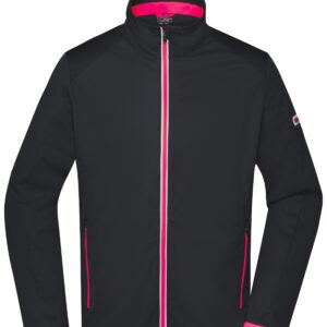 James & Nicholson Men's Sports Softshell Jacket JN1126 - black/light-red