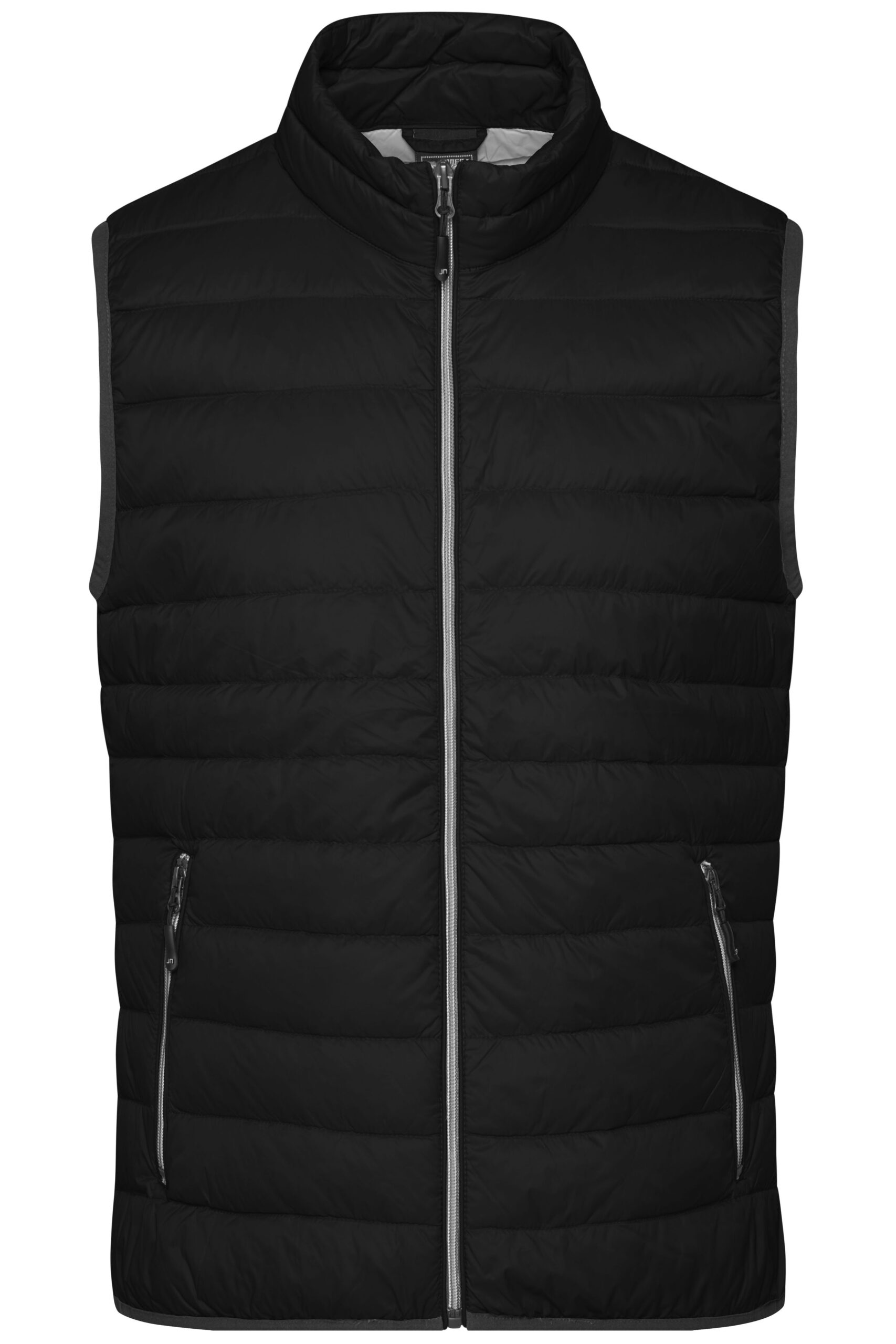 James & Nicholson Men's Down Vest JN1138 - black/silver