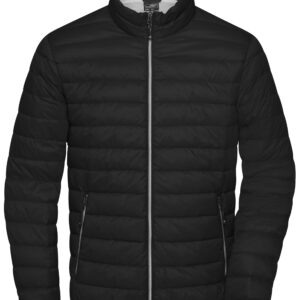James & Nicholson Men's Down Jacket JN1140 - black/silver