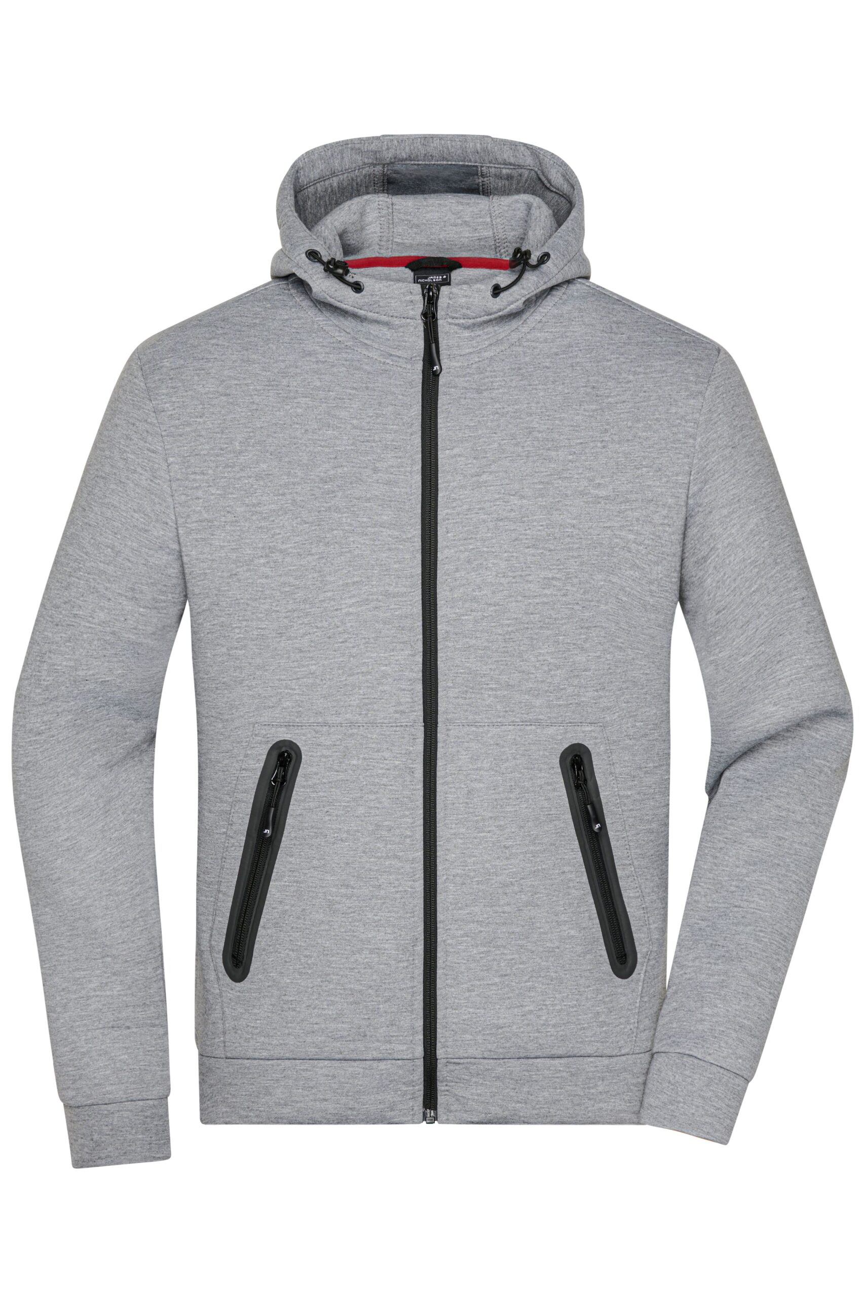 James & Nicholson Men's Hooded Jacket JN1144 - light-melange