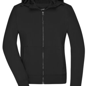 James & Nicholson Ladies' Hooded Softshell Jacket JN1145 - black/black