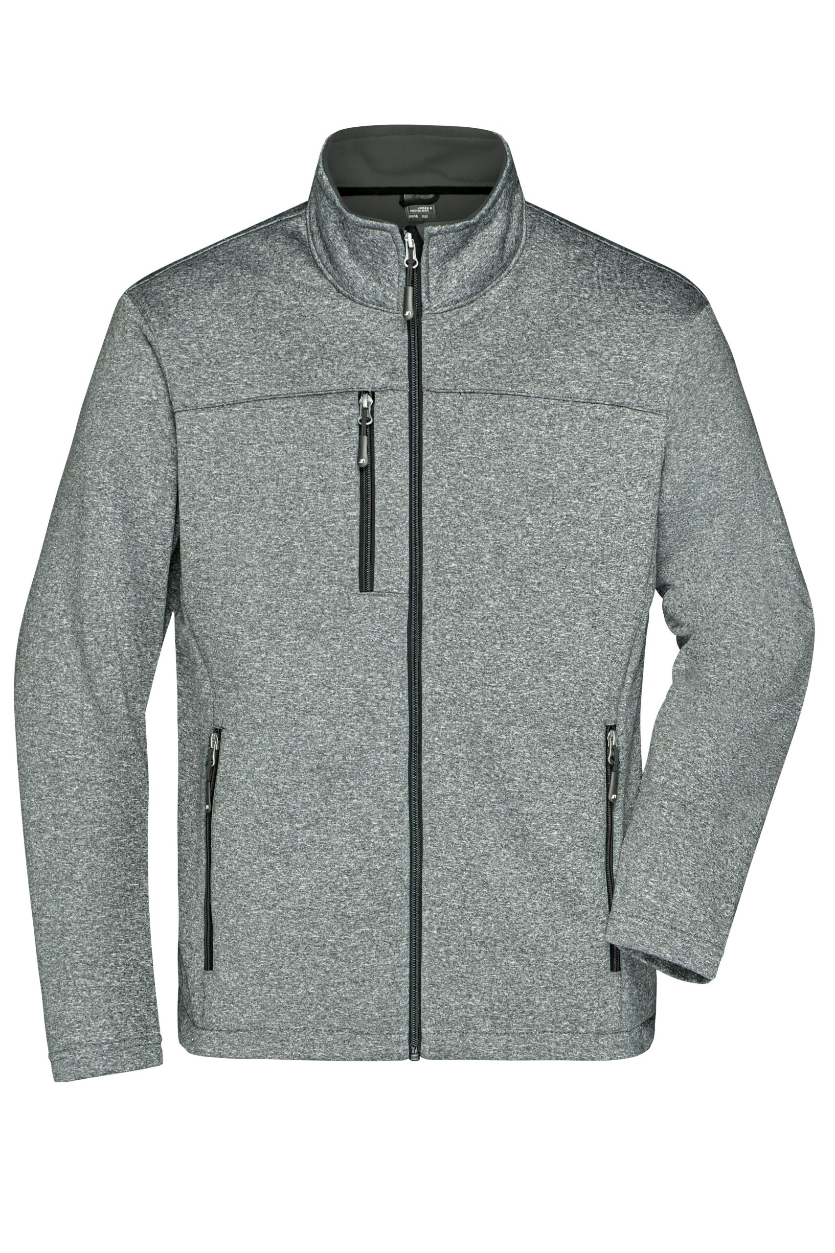 James & Nicholson Men's Softshell Jacket JN1148 - dark-melange/black