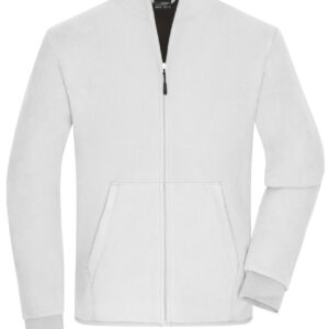 James & Nicholson Men's Bonded Fleece Jacket JN1322 - white/dark-grey