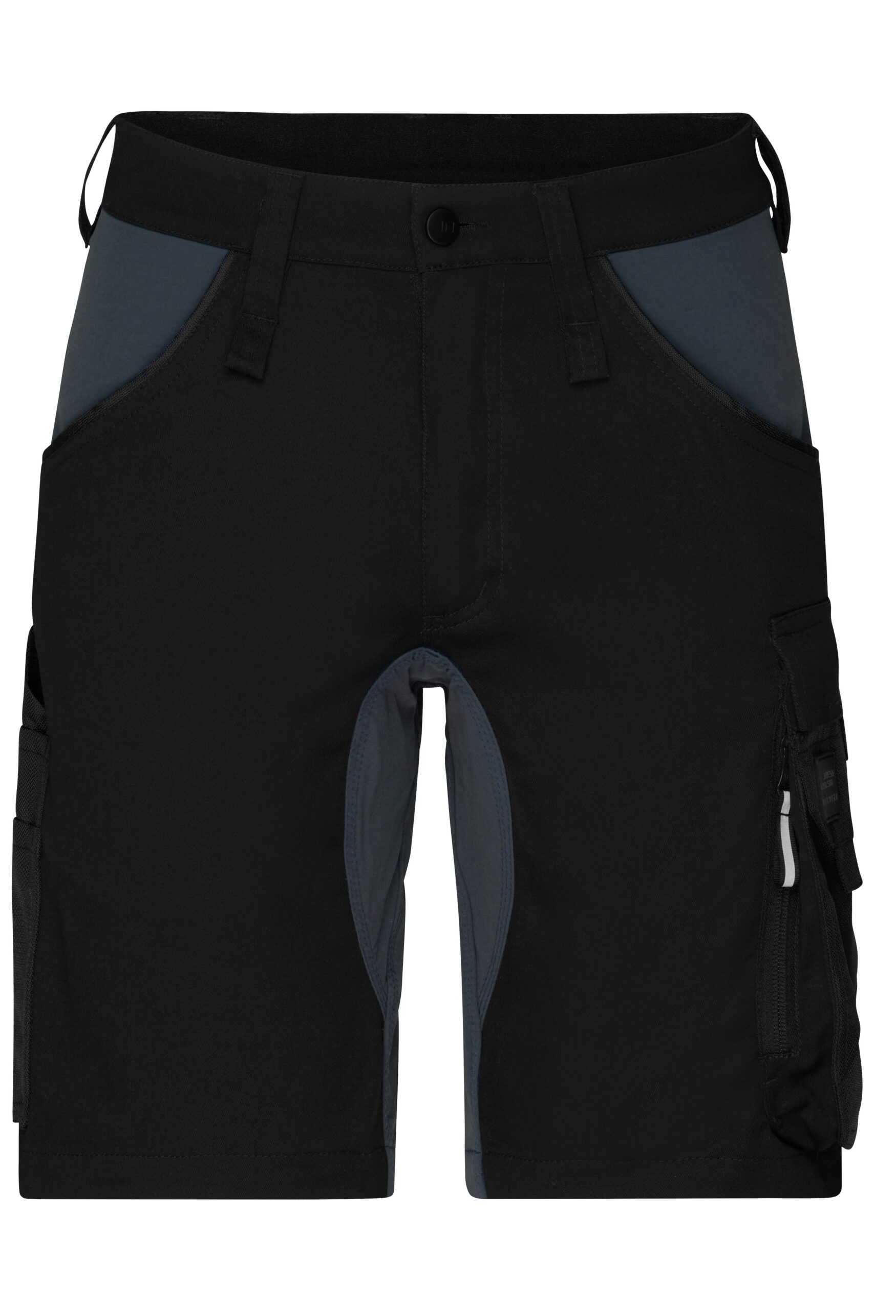 James & Nicholson Workwear Stretch-Bermuda Slim Line JN1811 - black/carbon