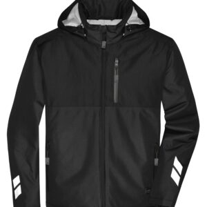 James & Nicholson Padded Hardshell Workwear Jacket JN1815 - black/black