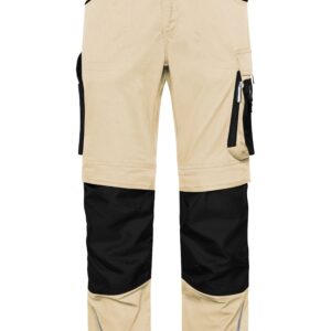 James & Nicholson Workwear Pants Slim Line - STRONG - JN1832 - stone/black