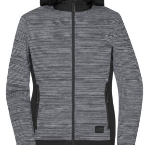 James & Nicholson Ladies' Padded Hybrid Jacket JN1843 - carbon-melange/black
