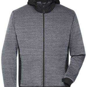 James & Nicholson Men's Padded Hybrid Jacket JN1844 - carbon-melange/black