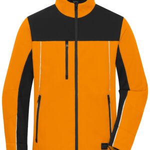 James & Nicholson Signal-Workwear Softshell-Jacket JN1856 - neon-orange/black