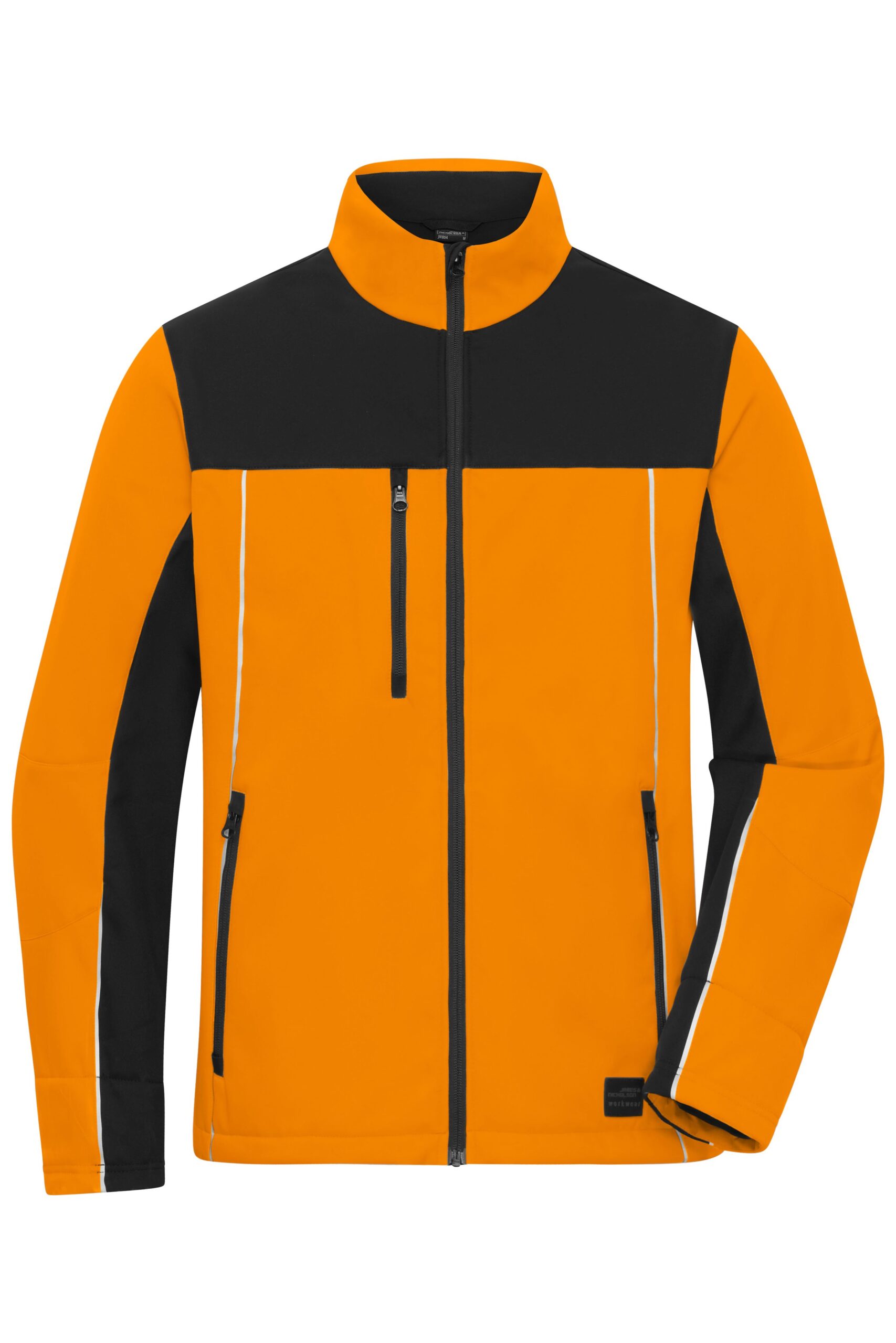 James & Nicholson Signal-Workwear Softshell-Jacket JN1856 - neon-orange/black