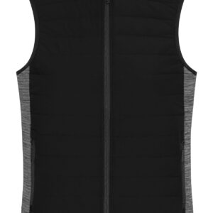 James & Nicholson Ladies' Padded Hybrid Vest JN1863 - black/carbon-melange