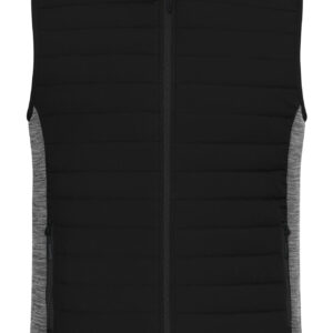James & Nicholson Men's Padded Hybrid Vest JN1864 - black/carbon-melange