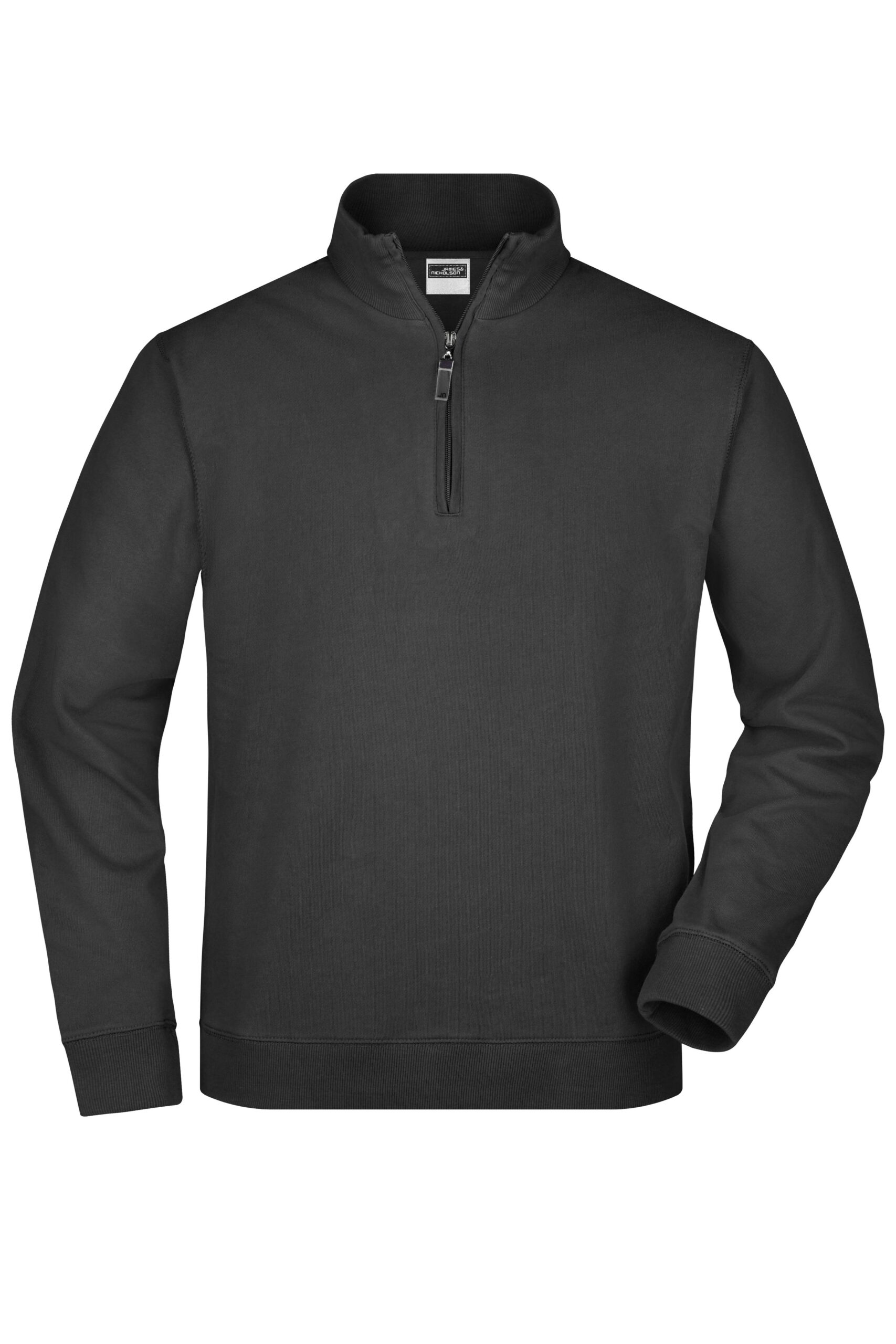 James & Nicholson Round-Neck Zip JN352 - black
