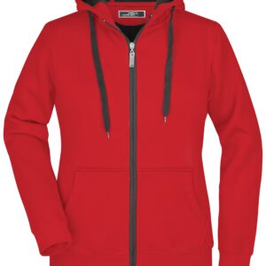 James & Nicholson Ladies' Doubleface Jacket JN354 - red/carbon