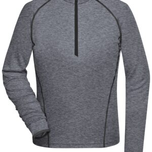 James & Nicholson Ladies' Sports Shirt Longsleeve JN497 - black-melange/black