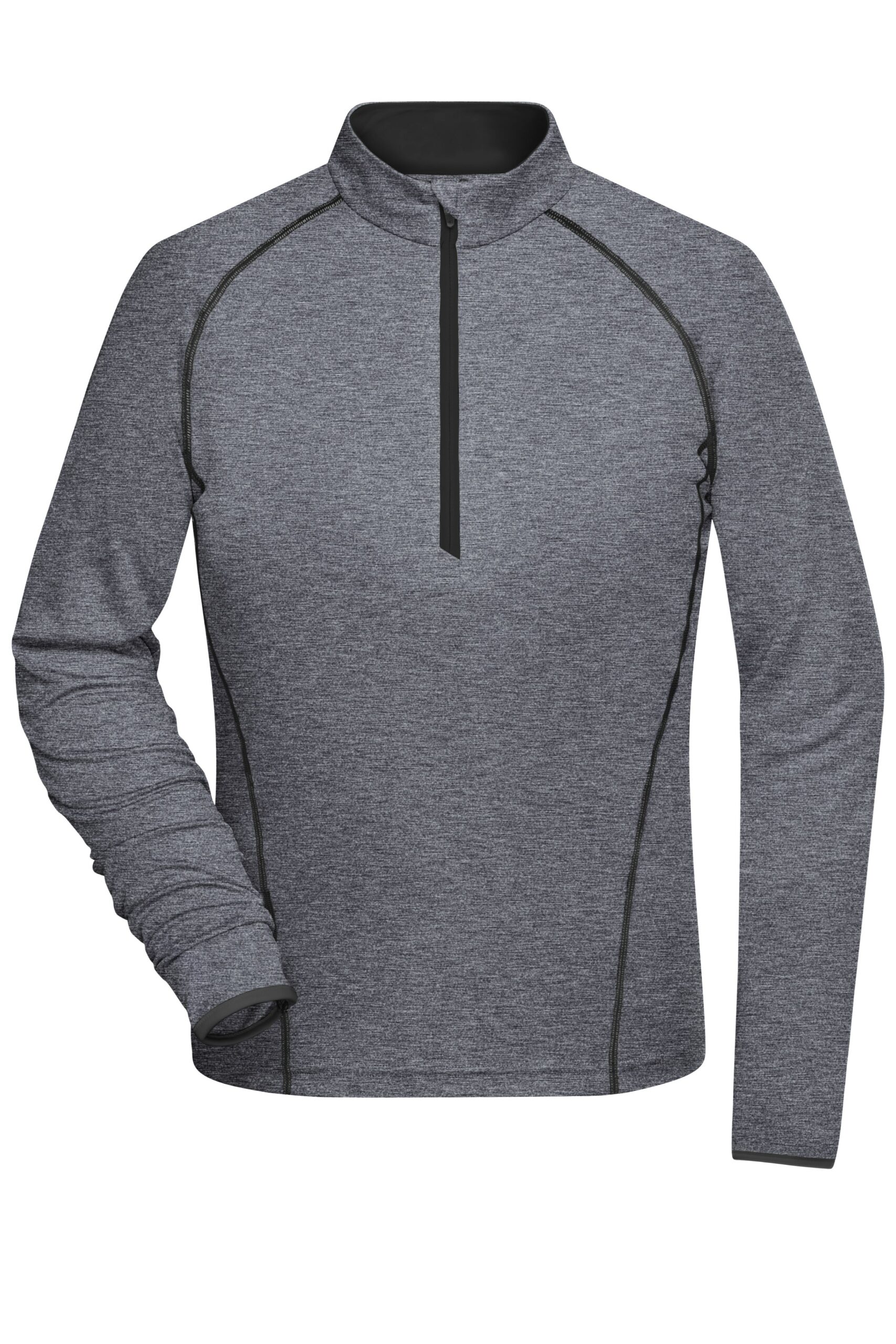 James & Nicholson Ladies' Sports Shirt Longsleeve JN497 - black-melange/black