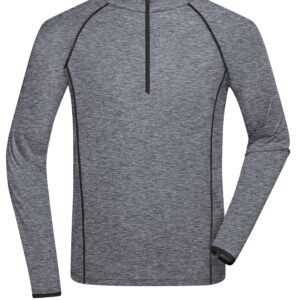 James & Nicholson Men's Sports Shirt Longsleeve JN498 - black-melange/black