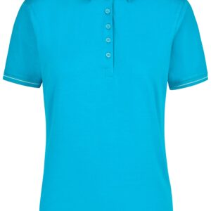 James & Nicholson Ladies' Elastic Polo JN568 - aqua/white