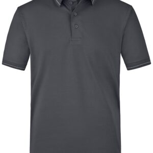 James & Nicholson Men's Elastic Polo JN569 - graphite/white