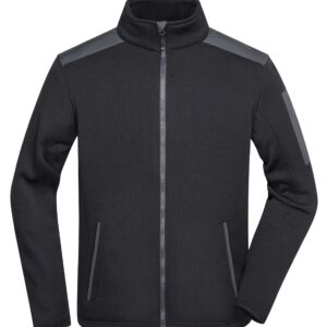 James & Nicholson Men's Knitted Fleece Jacket JN591 - black/carbon