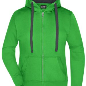 James & Nicholson Ladies' Hooded Jacket JN594 - green/carbon