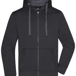 James & Nicholson Men's Hooded Jacket JN595 - black/carbon