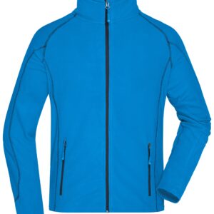 James & Nicholson Men's Structure Fleece Jacket JN597 - aqua/navy